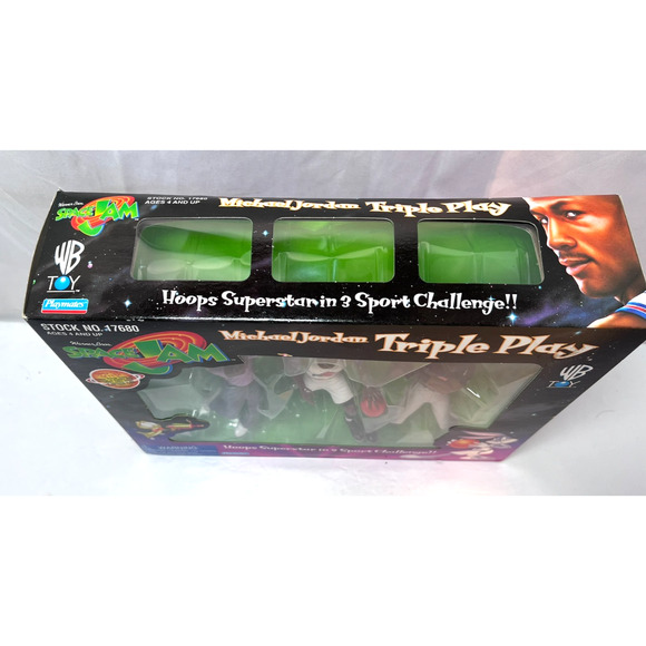 1996 Playmates - Michael Jordan Triple Play Space Jam Figure Set - NIB/Sealed - Picture 3 of 6